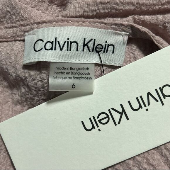 CALVIN KLEIN NWT Dusty Rose Textured Gauze Sleeveless Mock-Wrap Jumpsuit 6 - Picture 9 of 12